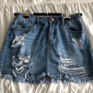 Denim mini skirt